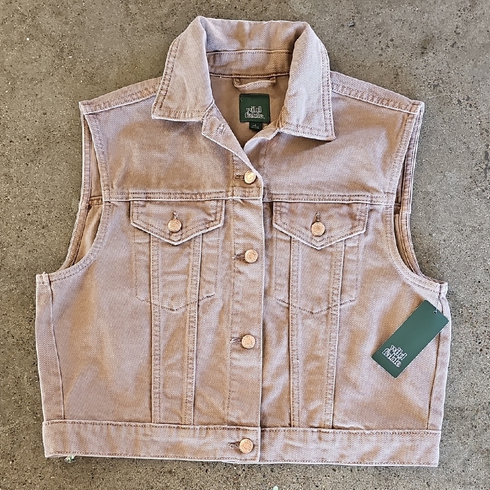 Wild Fable Denim Cropped Vest